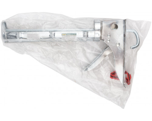Пистолет для герметика 225 мм полукорпусной, усиленный хромированный, зубчатый шток (14231)
