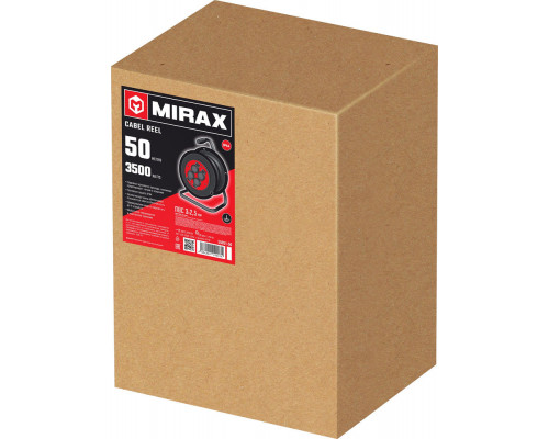Силовой удлинитель на катушке 3 х 2.5 мм? 50 м ПВС 3500 Вт IP44 MIRAX 55051-50