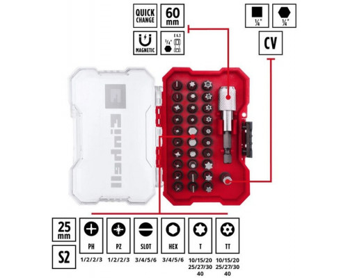 Набор бит Einhell 32 предмета,битодержатель,XS-Case (118693)