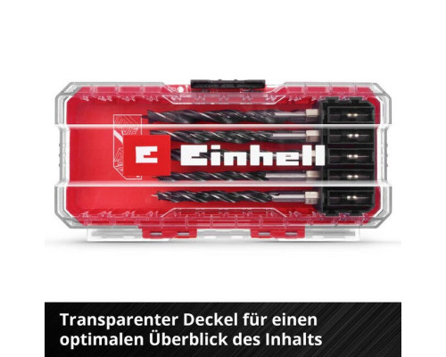 Набор сверл Einhell 10 штук,3-8 мм,по дереву,с 6-гранным хвостовиком,S-Case (108733)