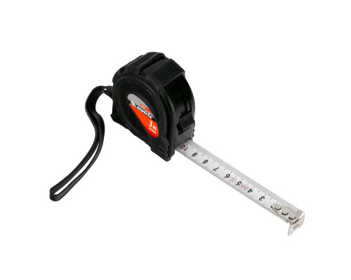 Рулетка Black,3 м х 16 мм,обрезиненный корпус Matrix