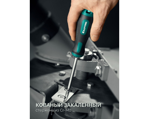 Отвертка универсальная переставная с двусторонним стержнем Universal-12 PH0-1-2-3-4 PZ1-2-3-4 SL5/6/8 мм 12-в-1 KRAFTOOL 26168_z01