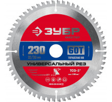 Диск пильный по алюминию 230 x 32/30 мм, 60Т ЗУБР Универсальный рез 36916-230-32-60_z01