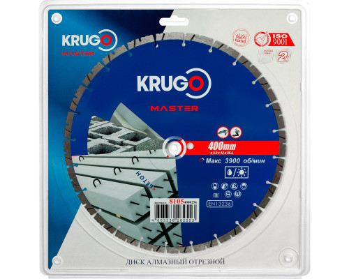 Диск алмазный сегментный по бетону PRO KRUGO MASTER 400х3,2х25,4х12 mm 81054000256