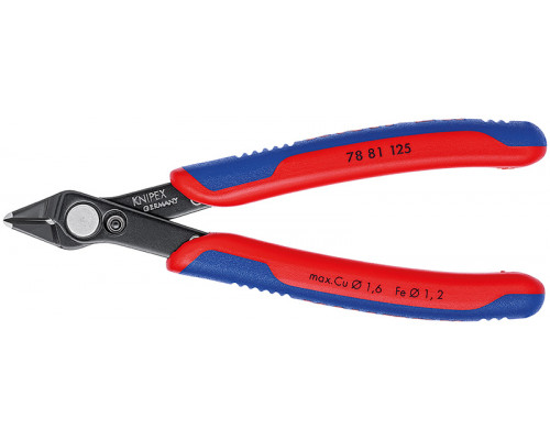 Бокорезы прецизионные Super Knips 125 мм, чернёные, 2-комп ручки Electronic KN-7881125