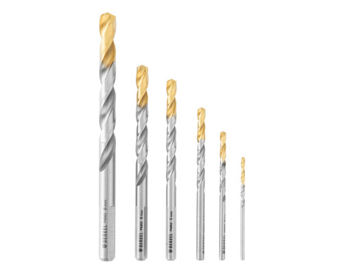 Набор сверл по металлу, 2-8мм, Р6М5-TiN, Golden Tip, 6 шт Denzel (723000)