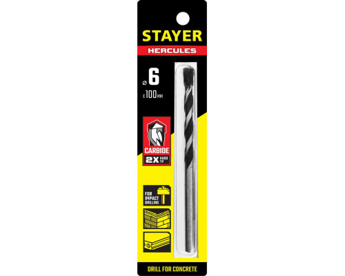 Сверло по бетону Hercules, 6 x 100 мм STAYER Professional 2915-100-06_z01
