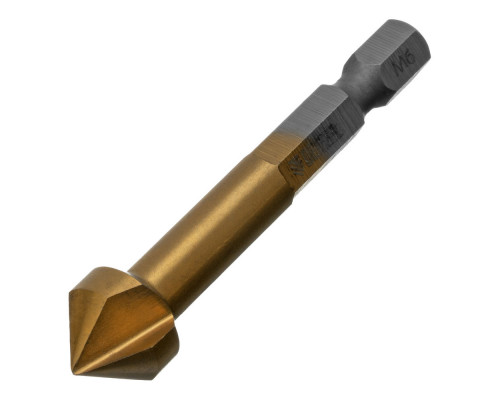 Зенковка конусная под М6, HSS, по металлу, 6-гранный хвостовик Denzel (72307)