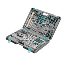 Набор инструментов, 1/2,3/8, 1/4, CrV, пластиковый кейс 142 предмета Stels