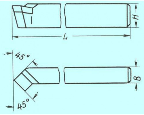 Резец проходной отогнутый 20х12х120 ВК8 (253809)