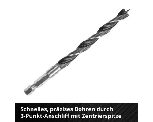 Набор сверл Einhell 10 штук,3-8 мм,по дереву,с 6-гранным хвостовиком,S-Case (108733)
