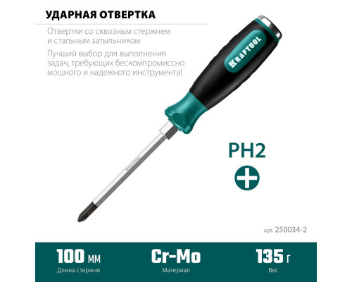 Отвертка ударная PH2 Impact KRAFTOOL 250034-2