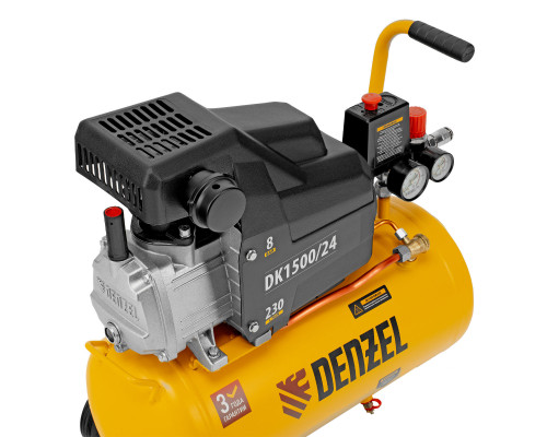 Компрессор воздушный DK1500/24, Х-PRO 1.5 кВт, 230 л/мин, 24 л Denzel (58063)