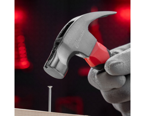 Молоток-гвоздодер мини, боек с магнитом, фибергласовая двухкомпонентная рукоятка, 250 г Matrix