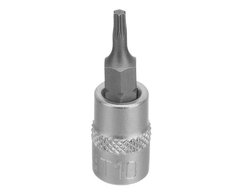 Головка с битой вставкой T10, квадрат 1/4, CrV Stels (13802)