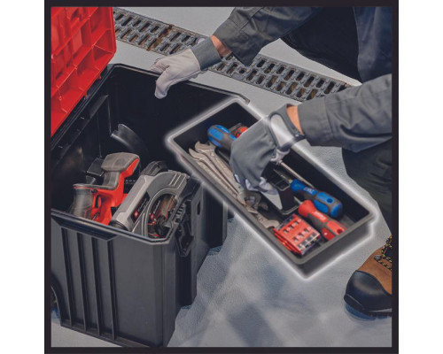 Кейс инструментальный системный Einhell E-Case L, внутренние р.415х273х320мм,до120кг,колеса,выдв.рук (4540014)