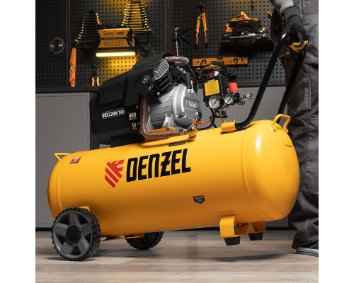 Компрессор воздушный DKV2200/100, Х-PRO 2.2 кВт, 400 л/мин, 100л Denzel (58079)