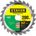 Диск пильный по дереву Fast, 200 x 32/30 мм, 24Т, быстрый рез STAYER 3680-200-32-24_z01