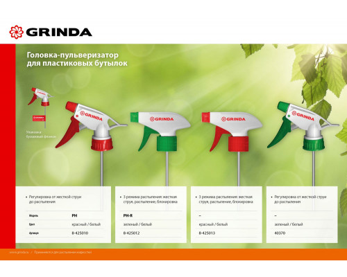 Головка-пульверизатор PH-R, для пластиковых бутылок, регулируемая GRINDA 8-425012_z02