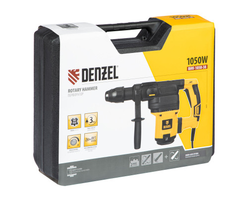 Перфоратор электрический RHV-1050-38-max, SDS-max, 1050 Вт, 10 Дж, 2 плюс 1 режим Denzel (26620)