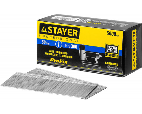 Гвозди тип 300 (47/J/F) 50 мм калибр 18GA 5000 штук STAYER 31530-50