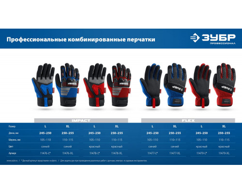 Перчатки комбинированные FLEX р.XL (10), красные, работа с сенсорными экранами ЗУБР Профессионал 11479-XL