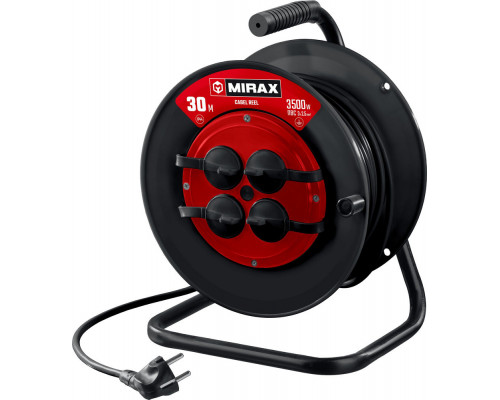Силовой удлинитель на катушке 3 х 2.5 мм? 30 м ПВС 3500 Вт IP44 MIRAX 55051-30