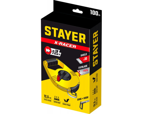 Лента мерная геодезическая стальная 100 м RACER STAYER 34186-100