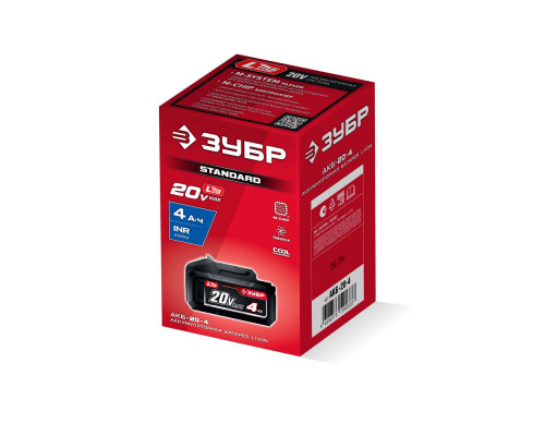 Аккумулятор 20 В 4.0 А·ч LMS ЗУБР АКБ-20-4