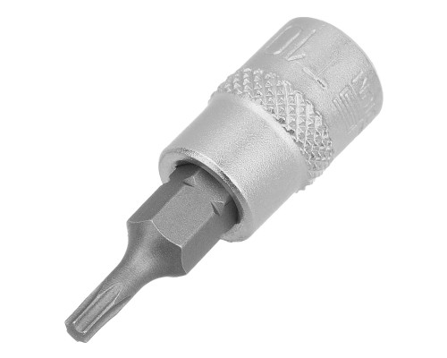 Головка с битой вставкой T10, квадрат 1/4, CrV Stels (13802)