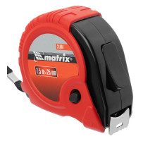 Рулетка Rubber,7,5 м х 25 мм,обрезиненный корпус Matrix