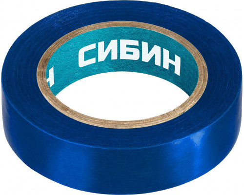 Изолента ПВХ 15 мм х 10 м, 5 000 В, синяя СИБИН 1235-7