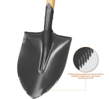 Лопата 228 х 173 х 800 мм полотно 1.6 мм с зубцами закалено дерев.черенок высш. сорт с рукояткой автомобильная Профессионал ЗУБР БЕРКУТ 4-39506
