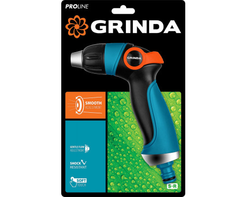 Поливочный пистолет S-R, плавная регулировка напора, двухкомпонентный, PROLine GRINDA 429101