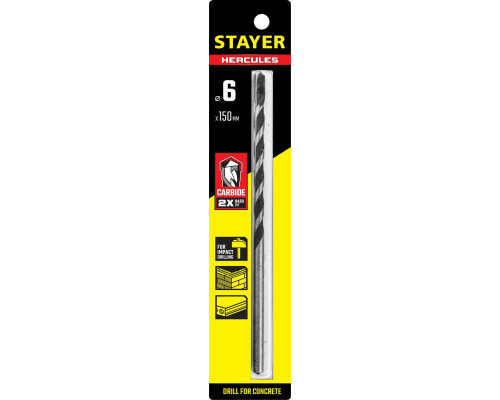 Сверло по бетону Hercules, 6 x 150 мм STAYER Professional 2915-150-06_z01