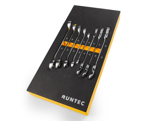 RUNTEC RT-WFE8 Набор ключей разрезных стандартных и шарнирных RUNTEC 6-19 мм в ложементе EVA, 8 предметов (RT-WFE8)