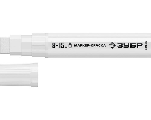 Маркер-краска МК-1500 белый, 8-15 мм ЗУБР 06329-8
