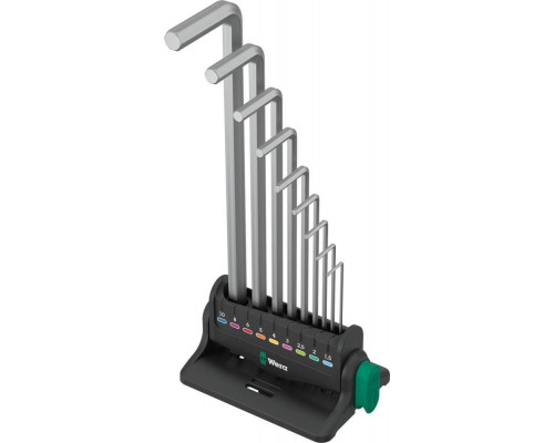 950/9 Hex-Plus 8 Набор Г-образных ключей, хром, 9 пр., 1.5/2/2.5/3/4/5/6/8/10 мм (WE-022102)