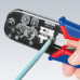 Пресс-клещи для штекеров RJ, 2 гнезда, RJ 11/12 (6-pin), RJ 45 (8-pin), 190 мм, SB (KN-975110SB)