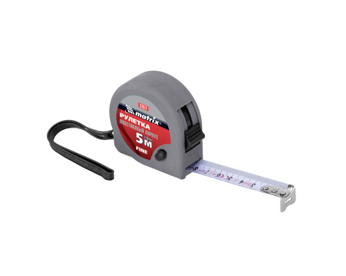 Рулетка Fine,5 м х 19 мм,пластиковый корпус Matrix