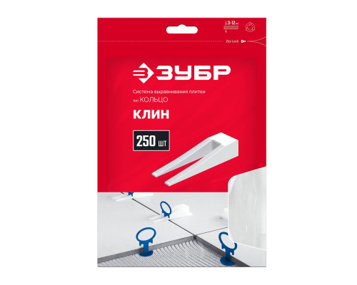 Система выравнивания плитки СВП КОЛЬЦО клин 250 шт ЗУБР 3387-250