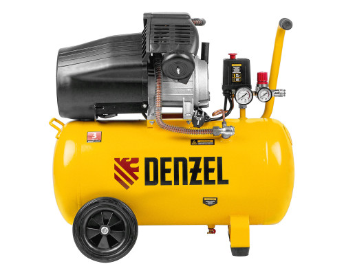 Компрессор воздушный DCV2200/50, прямой привод, 2.2 кВт, 50 литров, 380 л/мин Denzel (58167)