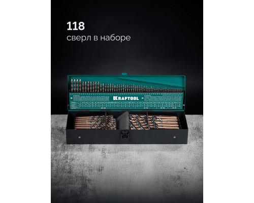 Набор сверл по металлу сталь М42 HSS-Co(8%) COBALT-8 13 штук 1.5-6.5 мм KRAFTOOL 29656-H13