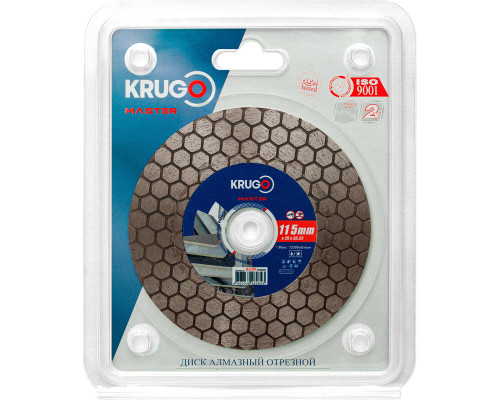 Диск алмазный для резки плитки под 45 градусов KRUGO MASTER 115х25 mm 81091150285