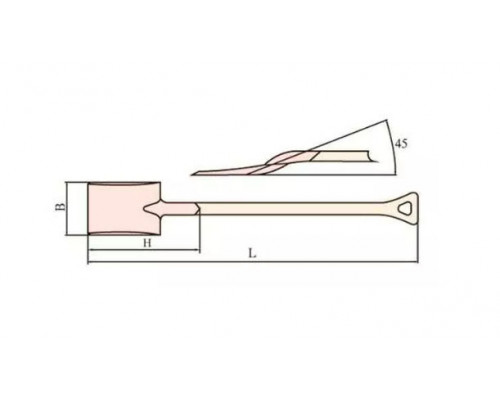 Лопата совковая (исп.B), искробезопасный сплав AlCu 198-1002, HORTZ