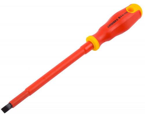STAYER Electro, SL8 х 175 мм, диэлектрическая отвертка, Professional (25141-08-17)