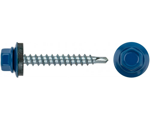 Шурупы кровельные со сверлом 4.8 х 38 синий, RAL 5005 250 шт. (фасовка) (23533-4)