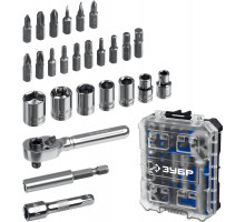 Набор: трещотка с насадками 26 предм. система стыковки Z-БОКС Профессионал ЗУБР Компакт 25172