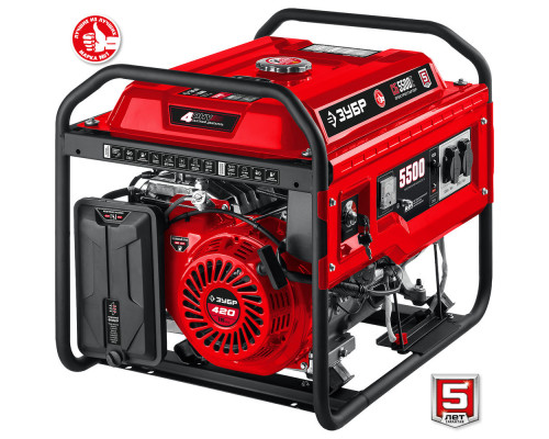 Генератор бензиновый 5500 Вт с электростартером ЗУБР СБ-5500Е