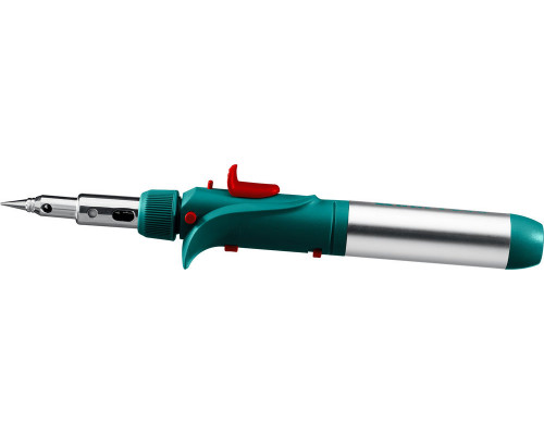 Газовый паяльник SolderGas, 120 K, 30–120 Вт, 1300°С, горелка, фен, пьезоподжиг, набор 10 в 1 KRAFTOOL 55503-H10